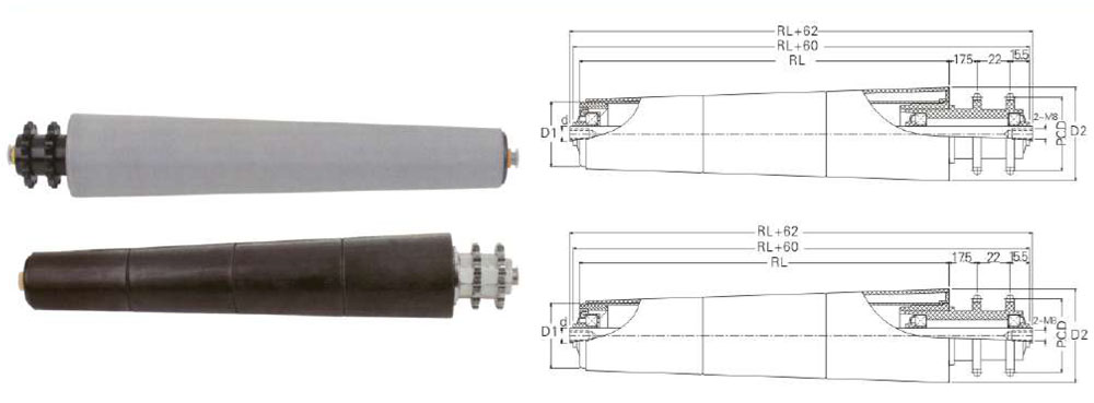 Plastic Sleeve Sprocket Roller drawings