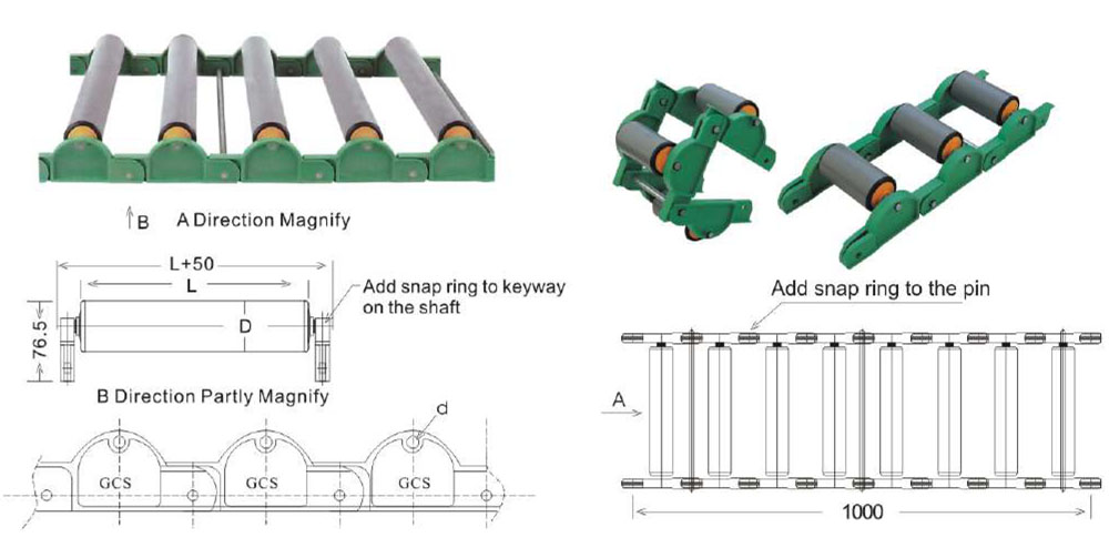 Retractable conveyor chain drawings
