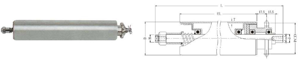 Spring Loaded Sprocket Roller drawings