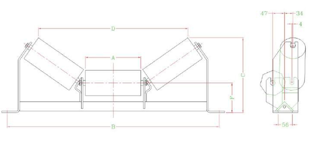 Trough Eccentric Idler drawings big